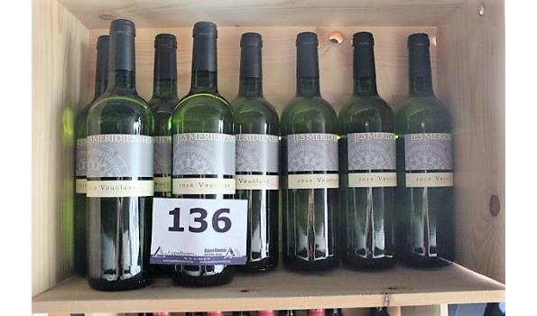 8 flessen à 75cl witte wijn Les Meridiens Vaucluse, 2018